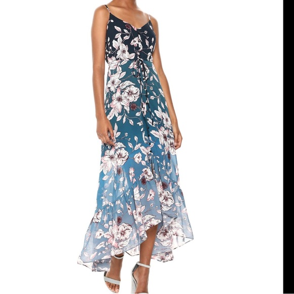 Nanette Lepore Dresses & Skirts - Nanette Lepore NWT Teal Floral Ombre Hi/Low Dress Size 16W